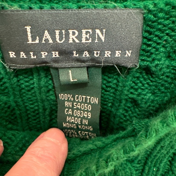 Ralph Lauren Green Cable Knit Sweater - Picture 4 of 6